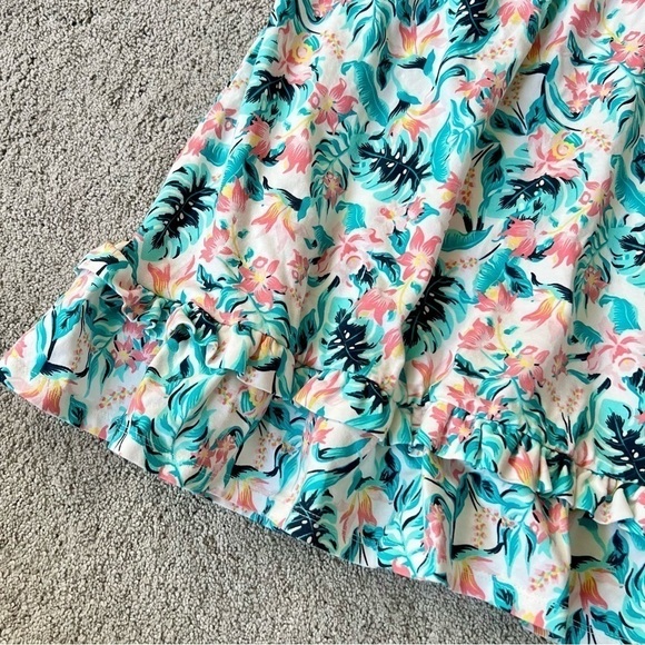 Tommy Bahama casual sleeveless dress size 4T white, coral teal - Picture 2 of 9